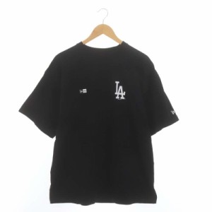 【中古】ニューエラ MLB Apparel ロサンゼルスドジャースプリントTシャツ カットソー 半袖 L 黒 ブラック