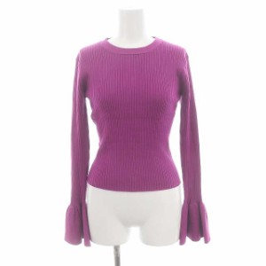 【中古】エミリアウィズ EmiriaWiz Sweet pea sleeve knit tops ニット セーター リブ 長袖 F 紫 パープル /HK ■OS