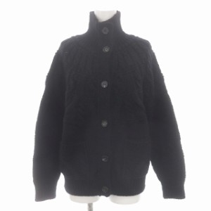 【中古】バトナー 23AW スプレッドアランハイネックカーディガン ニット 前開き 1 黒