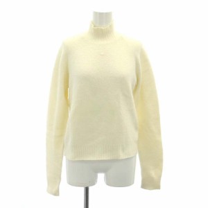 【中古】クレージュ courreges ロゴ ハイネック モヘヤ混 ニット セーター 長袖 オフホワイト /MI ■OS レディース