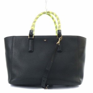 【中古】アニヤハインドマーチ ANYA HINDMARCH イーブリー Ebury トートバッグ ショルダーバッグ 2way 斜め掛け 黒