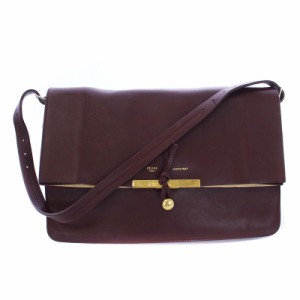 【中古】セリーヌ CELINE フィービー期 レザー ブレード ワンショルダーバッグ ワインレッド ボルドー レディース