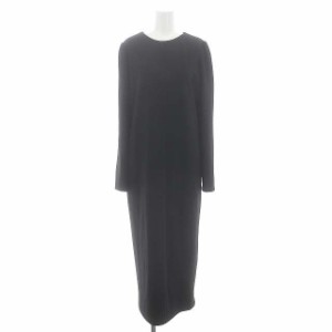 【中古】ラウンジドレス Loungedress 23AW カットジョーゼットパフワンピース ロング丈マキシ丈 長袖 F 黒 ブラック