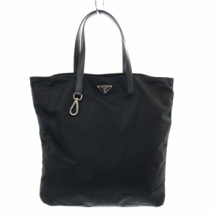 【中古】プラダ PRADA トートバッグ ショルダーバッグ トライアングルプレート ナイロン 黒 ブラック BN1068