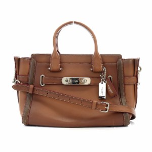 【中古】コーチ COACH スワッガー トートバッグ ショルダーバッグ 2way レザー 茶 ブラウン /AK17 レディース