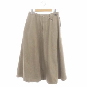 【中古】ヘリーハンセン W Flameproof Denim Skirt 難燃デニム フレアスカート ロング丈 ミモレ丈 L ベージュ