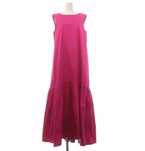 【中古】コー Low Back Gown in Stretch Sateen Cotton ワンピース ロング XS/S ショッキングピンク レディース