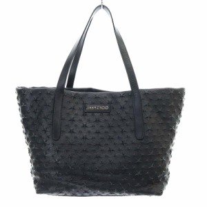 【中古】ジミーチュウ JIMMY CHOO PIMLICO トートバッグ ショルダーバッグ スターエンボス レザー 黒 ブラック