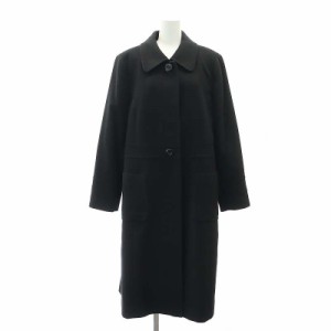 【中古】レリアン Leilian カシミヤ100% ロングコート アウター 13+ 黒 ブラック /HK ■OS レディース