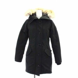 【中古】カナダグース 2580LB ROSSCLAIR PARKA ファー ダウンコート アウター ロング フード 2XS 黒 レディース