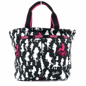 【中古】レスポートサック LesportSAC Barbie トートバッグ ハンドバッグ 総柄 ナイロン 黒 ブラック /YO3 レディース