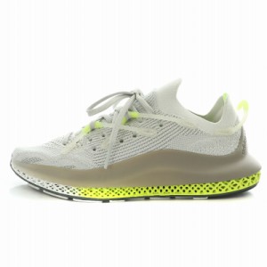 【中古】アディダスオリジナルス 4Dフュージオ ローカットスニーカー シューズ 厚底 US6 グレー 黄緑 FY5928 ■OF