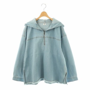 【中古】ナージー NERGY 24AW デニムアノラックパーカー プルオーバー カットオフ F 水色 /AT ■OS レディース