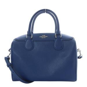 コーチ ハンドバッグ 6046 シグネチャー キャンバス レザー ネイビー系