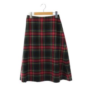 1990s ビンテージ　タータンチェックウールスカート　フレア　膝丈　古着屋 古着 80s USA製 Pendleton タータン チェック ウール ドロップ