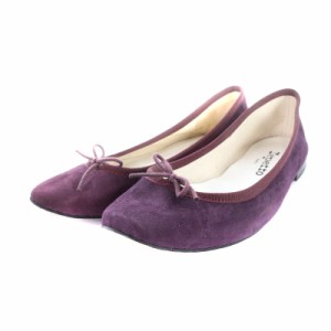 【中古】レペット Repetto バレエシューズ パンプス スエード リボン 37 23.3cm 紫 パープル /AK2 レディース