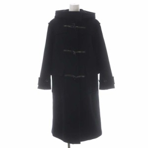 【中古】アルページュストーリー 22AW ロングダッフルコート 長袖 総裏地 ウール フード付き 1 黒 ブラック /AM ■OS