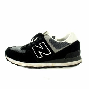 【中古】ニューバランス NEW BALANCE U574BS2 スニーカー スエード 25cm 黒 ブラック /AK1 レディース