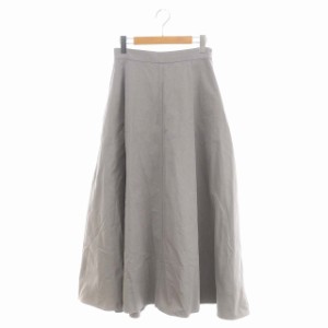 【中古】エブール ebure 22SS Linen Cotton Twill Flare Skirt スカート ロング丈 コットン リネン混 38 M グレー