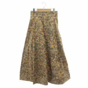 【中古】サイ Chine a la branche Maxi Length Skirt フレアスカート ロング 総柄 36 茶色 マルチカラー レディース