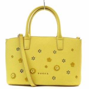 【中古】トッカ TOCCA シェリーボクシートート CHERIE BOXY TOTE トートバッグ ハンドバッグ ショルダーバッグ 黄色