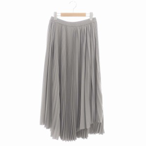 【中古】セオリー theory Natural Crepe Irregular Pleat SK プリーツスカート ロング丈 マキシ丈 S グレー /YQ ■OS