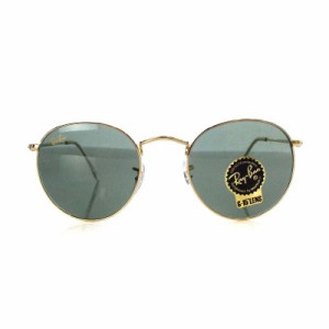 【中古】レイバン RAY BAN サングラス ROUND METAL ラウンド 度なし 50□21-145 ダークグリーン RB3447