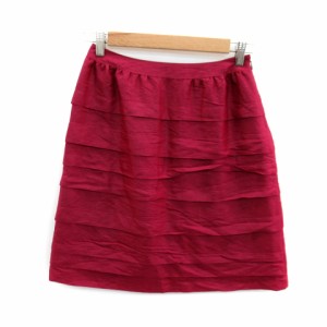 【中古】ユナイテッドアローズ UNITED ARROWS ティアードスカート 台形スカート ひざ丈 36 紫 パープル レディース