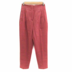 【中古】ザラ ZARA テーパードパンツ スラックス アンクル丈 XS ダークピンク /HO21 レディース