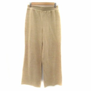 【中古】ザラ ZARA ニットフレアパンツ ロング丈 イージー S ベージュ /HO28 ■MO レディース