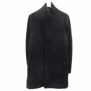 【中古】ザラマン ZARA MAN スタンドカラーコート ロング丈 ジップアップ ウール S ブラック 黒 /YM30 レディース