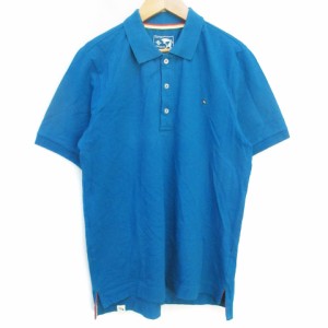【中古】アーノルドパーマー Arnold Palmer ポロシャツ 半袖 ポロカラー ロゴ刺? 2 青 ブルー /FF16 メンズ