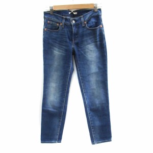 【中古】リーバイス Levi's デニムパンツ ジーンズ ボーイフレンド ロング丈 ウォッシュ加工 25 青 ブルー レディース