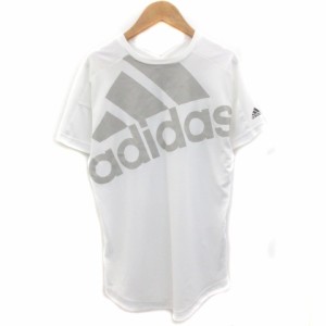 【中古】アディダス adidas Tシャツ カットソー 半袖 クルーネック S ホワイト 白 /YM38 レディース
