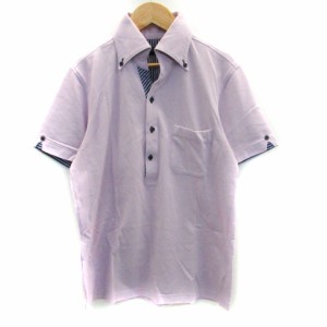 【中古】メンズビギ MEN'S BIGI ポロシャツ 半袖 ポロカラー ボタンダウン 3 パープル 紫 /SM13 メンズ