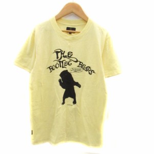 【中古】アールニューボールド Tシャツ カットソー ラウンドネック 半袖 プリント M 黄色 イエロー ブラック メンズ