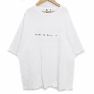 【中古】エイチダブルゴー Tシャツ カットソー 半袖 ラウンドネック 透け感 ロゴプリント F 白 黒 /FF32 レディース