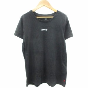 【中古】リーバイス Levi's Tシャツ カットソー 半袖 プリント M ブラック 黒 /YM43 レディース