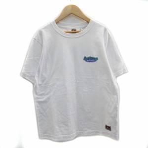 【中古】ベンデイビス BEN DAVIS Tシャツ カットソー 半袖 ラウンドネック ロゴ刺繍 M ホワイト 白 /MS33 メンズ