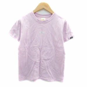 【中古】バンズ VANS Tシャツ カットソー クルーネック 半袖 ロゴプリント S 紫 パープル シルバー /HO41 レディース