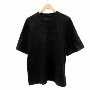 【中古】ルーカ RVCA Tシャツ カットソー 半袖 ラウンドネック ロゴ S 黒 ブラック /YS31 メンズ