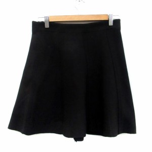 【中古】ザラ ベーシック ZARA BASIC ニットフレアスカート ミニ丈 S 黒 ブラック /HO24 レディース