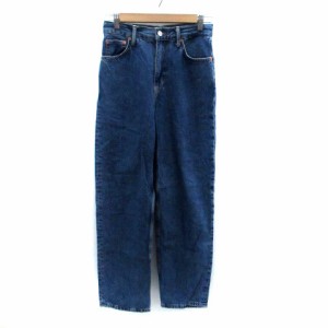 【中古】ザラ ZARA デニムパンツ ジーンズ ストレート ロング丈 2 青 ブルー /HO44 レディース