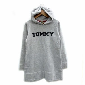 【中古】トミーガール tommy girl パーカー プルオーバー スウェット 長袖 ロゴ S グレー /MS32 レディース