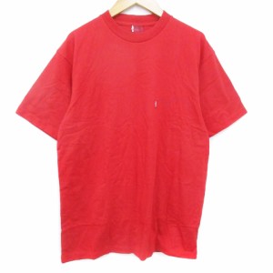 【中古】リーバイス レッドタブ Levi's Tシャツ カットソー 半袖 クルーネック 刺繍 M 赤 レッド /FF38 メンズ