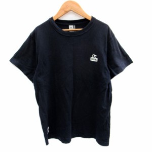 【中古】チャムス CHUMS Tシャツ カットソー 半袖 ラウンドネック プリント M 紺 ネイビー /SM12 メンズ