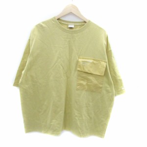 【中古】コンバース CONVERSE Tシャツ カットソー クルーネック 半袖 M 黄色 イエロー /HO3 メンズ