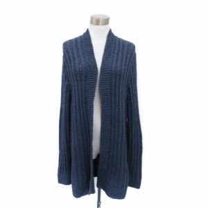 【中古】ザラ ZARA ニットカーディガン 前開き ロング丈 L 青 ブルー /SM22 レディース