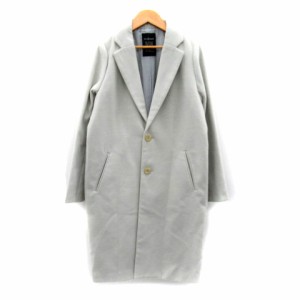 【中古】ダブルクローゼット w closet チェスターコート ロング丈 無地 F ライトグレー /SY9 レディース