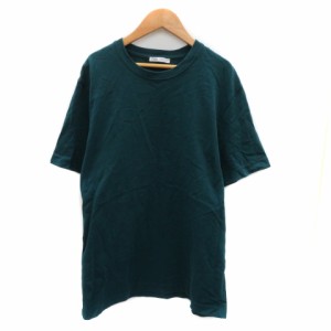 【中古】ザラ ZARA Tシャツ カットソー 半袖 ラウンドネック 無地 M 緑 グリーン /YK43 メンズ